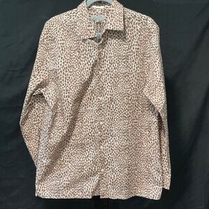 Ted Baker London Womens Size 4/Large LS Retro Dot Shirt Brown Button Up